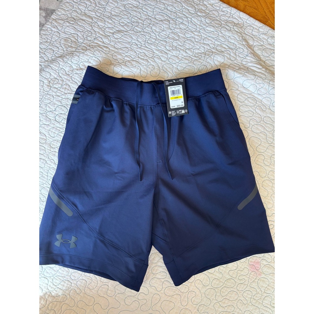 Under Armour Mens Unstoppable Shorts Navy Blue Athletic Size Medium